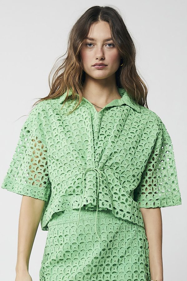 Aether Ruched Tie Top - Summer Green